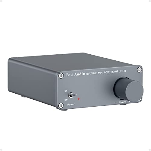 Fosi Audio TDA7498E Receptor amplificador de audio estéreo de 2 canales Mini amplificador integrado HiFi clase D para altavoces pasivos 160W x 2 + 24V Fuente de alimentación