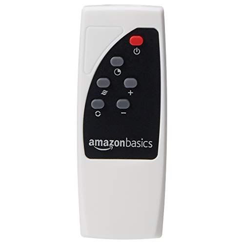 Amazon Basics - Ventilador de pie digital oscilante, con 5 palas duales, 12 velocidades y mando a distancia