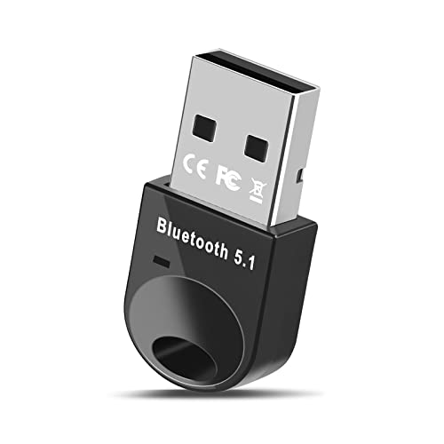 Bluetooth USB 5.1, Adaptador Bluetooth para PC, Bluetooth USB Dongle Transmisor y Receptor para Ordenador, Portatil, RatÃ³n, Teclado, Altavoz, Compatible con Windows 7/10/11