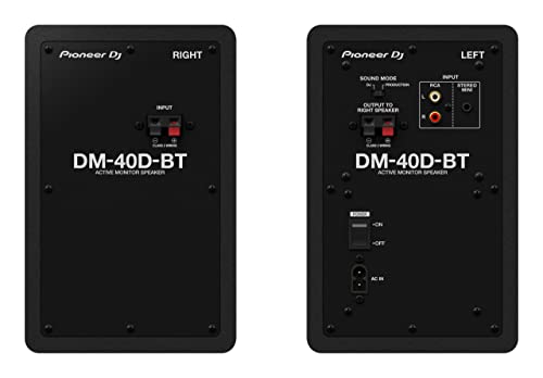 Pioneer DJ Â® DM-40D-BT Sistema monitor de escritorio, Negro, Bluetooth, Altavoz de 4''
