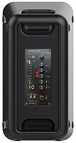 Avenzo - Altavoz Bluetooth, Modelo AV-SP3201B, Potencia de 250 W, con Luz de LED, MicrÃ³fono Incluido, con Asa de Transporte, Altavoz InalÃ¡mbrico, Color Negro