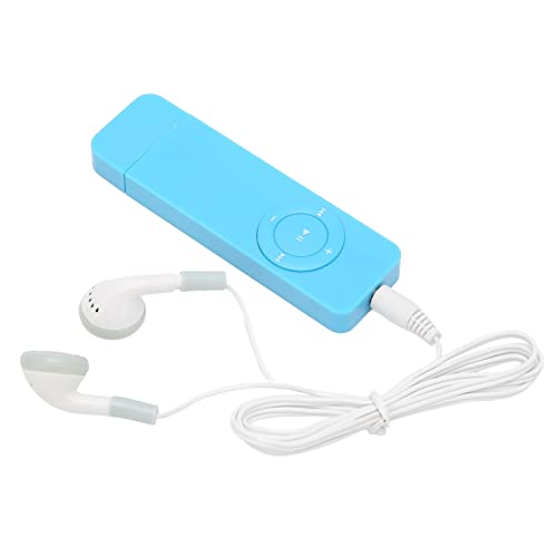 Reproductor de MP3, Mini Reproductor de Música con Sonido sin Pérdidas Walkman de Bolsillo para Estudiantes que Viajan, Escuchan Novelas, Soporta hasta 64 GB de Tarjeta de Memoria, 180 MAh de(Azul)