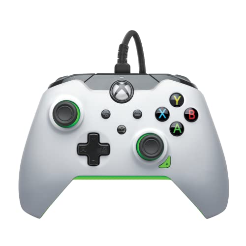 PDP Wired mando Neon White for Xbox Series X|S, Gamepad, Wired Video Game mando, Gaming mando, Xbox One, Officially Licensed - Xbox Series X