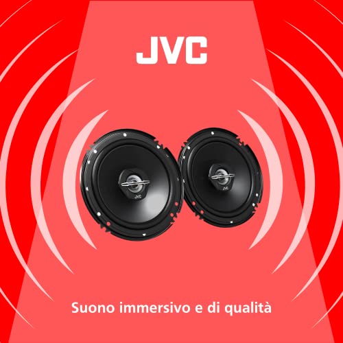 JVC Altavoces Coaxiales para Coche CS-J620X (300W, 16cm, 30W RMS) - Equipo de Audio de 2 VÃ­as, Woofer y Tweeter, Color Negro, Altavoz con Respuesta de Frecuencia de 35 a 22.000 Hz