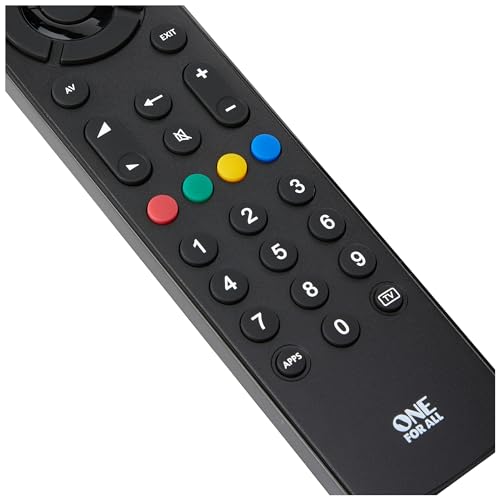 Televisor con control remoto universal One For All Contour TV - Control de TV/Smart TV - Garantizado para funcionar con todas las marcas del fabricante - URC1210