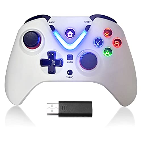RALAN Controlador de Juegos inalÃ¡mbrico con iluminaciÃ³n LED Compatible con Xbox One S/X, Xbox Series S/X, Gamepad de Juegos de PC, Joypad Remoto con Adaptador inalÃ¡mbrico de 2.4G, Juegos FPS