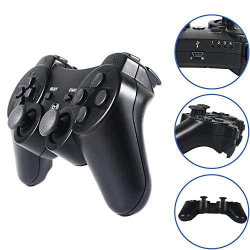 Sefitopher Mando PS3, Bluetooth Controller Joystick con Doble vibración Compatible para Playstation 3 con Cable