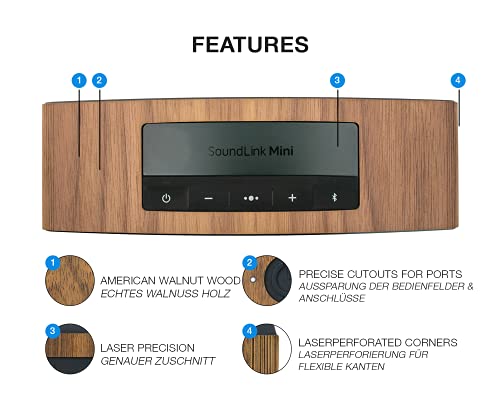 Funda baloloÂ® de madera autÃ©ntica de nogal para el Bose SoundLink Mini II