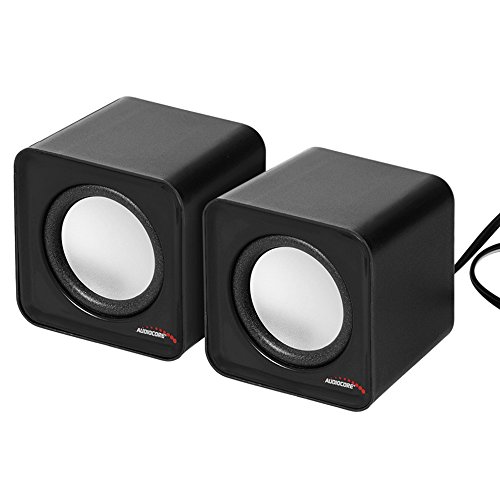 Audiocore AC870 - Altavoces para PC, USB, 2x3W, Auto Alimentado, Color Rojo o Negro (Negro)