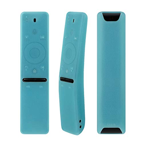 CHUNGHOP Remote Case for Samsung BN59-01241A BN59-01260A BN59-01259E BN59-01266A Smart TV Remote Control Shock Proof Washable Remote Protector Cover with Hand Strap (Glow in Dark Blue)