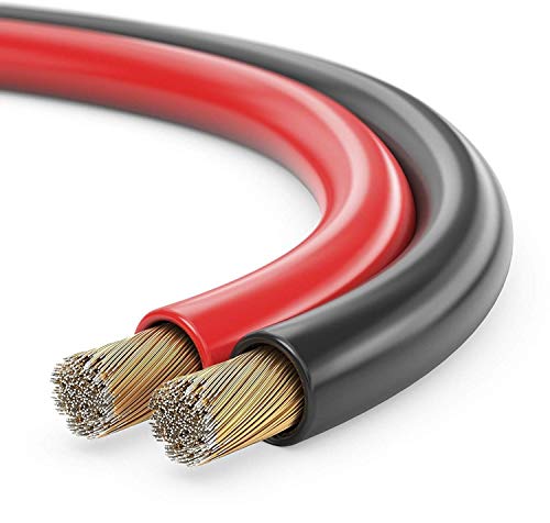 SoneroÂ® 25 metros 2x1.50mmÂ² Cable de altavoz CCA, color: rojo/negro