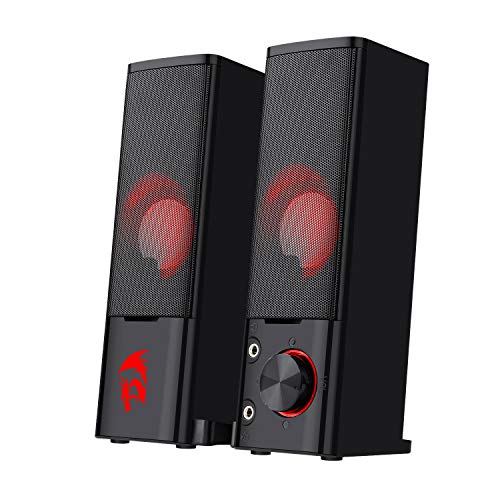 Redragon GS550 ORPHEUS Gaming Speakers, barra de sonido estÃ©reo de escritorio con tamaÃ±o compacto, graves de calidad, retroiluminada en rojo, alimentaciÃ³n por USB