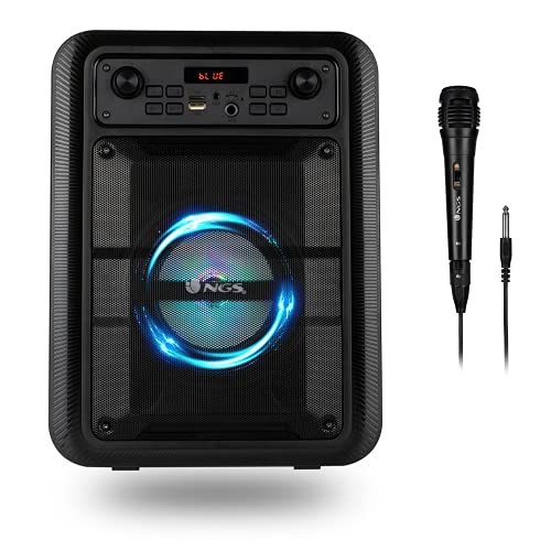 NGS ELEC-SPK-0537 Roller Lingo Black - Altavoz PortÃ¡til de 20W Compatible con TecnologÃ­a Bluetooth 5.0 y True Wireless Stereo (USB/ AUX/ Micro SD) Incluye micrÃ³fono, Color Negro