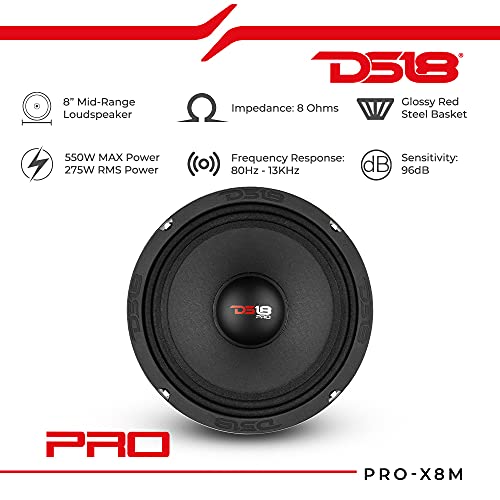 DS18Â pro-x8Â m Pro Serie (medios altavoz 275Â Vatios RMS, 550Â vatios max Power