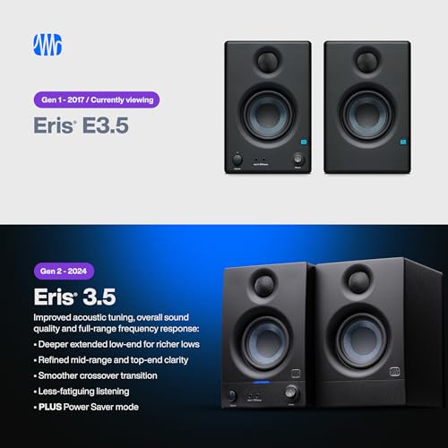 PreSonus ERIS E3.5 (Par) Studio Monitor, Color Negro