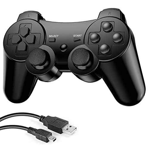 Zexrow Mando PS3, Bluetooth Mando Inalámbrico para PS3 Gamepad Joystick para Play-Station 3 con Cable de Carga USB