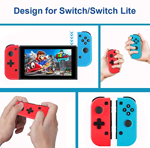 Lusase Mando para Nintendo Switch Set De Dos Mandos Switch Controlador Joystick Compatibile con Switch/OLED/Lite con Wake Up/Gyro Axis/Dual Vibraci贸n/Funci贸n Turbo