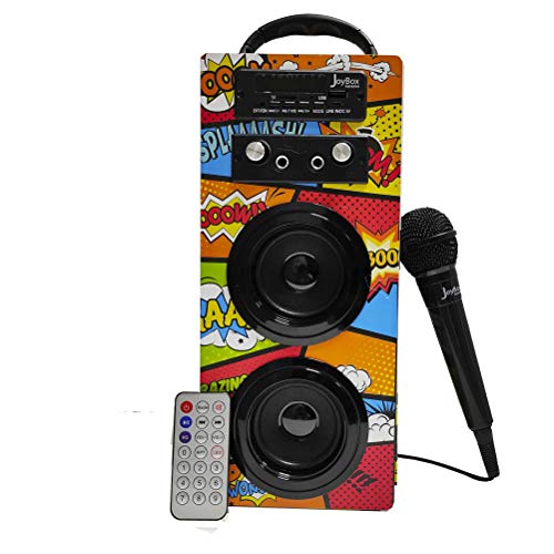 Biwond JoyBox Karaoke Altavoz 10W + MicrÃ³fono (Bluetooth, Mando, Radio FM, SD, BaterÃ­a Interna + Ranura para BaterÃ­a Extra no Incluida) â€“ Comic