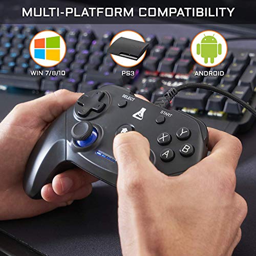 The G-Lab K-Pad Thorium Mando Gaming PC & PS3 con USB - Vibración Incorporada - Joystick para PC con Windows XP-7-8-10, PS3, Android (USB)