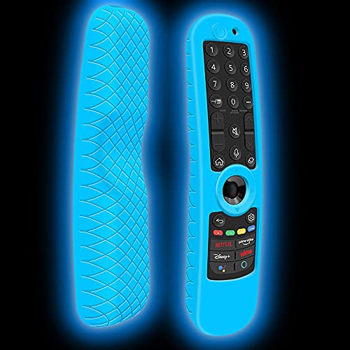 Funda de Silicona para Mando LG Magic MR21GA MR22GA MR23GA Antideslizante Funda Protector Compatible con Mando TV LG Magic Control 2021 (Glow Blue)