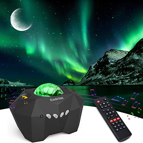 Cadrim Proyector Estrellas, Proyector Aurora Borealis Lámpara de proyector estrellado con Altavoz Bluetooth Control Remoto Luna estrellada para fiesta Regalos para Niños/Amigos