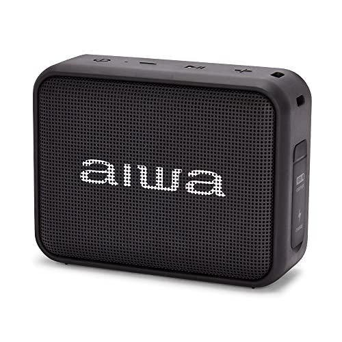Aiwa BS-200BK: Altavoz InalÃ¡mbrico PortÃ¡til Bluetooth, True Wireless Stereo, Impermeable, Color Negro