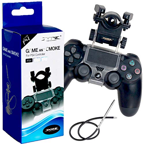 Cachimba PS4 - Soporte Boquilla Shisha para Mando de Consola Ps4 -Accesorios Cachimba - Game and Smoke - Soporte Cachimba para PS4 - Fabricado en Resistente Material ABS